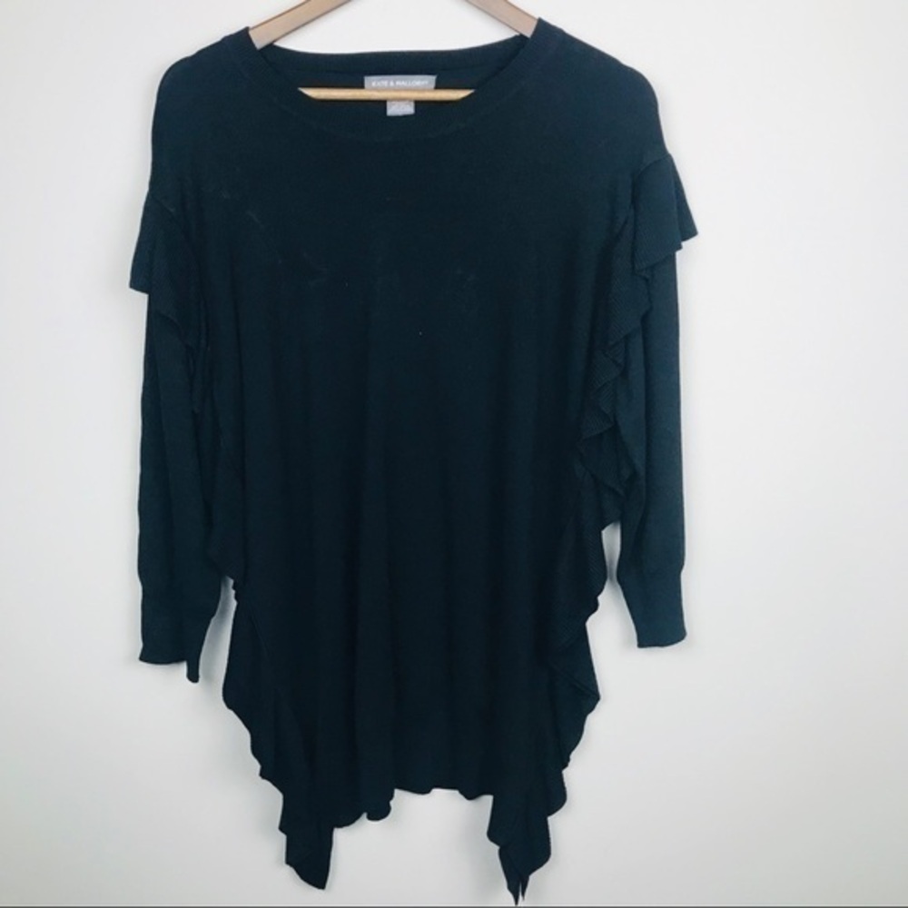 Kate and Mallory Black Ruffle Sweater
